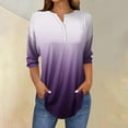 thumbnail image 2 of SwiftWear T-Shirts pour Femmes Mode Tendance Col Rond Manches Mi-Longues T-Shirt Dégradé Décontracté Ample Basique, 2 of 5