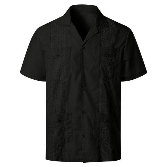 Herrnalise New Activewear Men's Cotton Linen Short Sleeve Shirts Casual Lightweight Button Down Shirts Vacation Beach Summer Tops with 4 Pockets