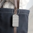 thumbnail image 6 of Square 2Pack PU Leather Gray Triangle Wave Cruise Luggage Tag with Privacy Cover and Stainless Steel Ring - Suitable for Travel Handbags Backpacks Luggage Tags, 6 of 6