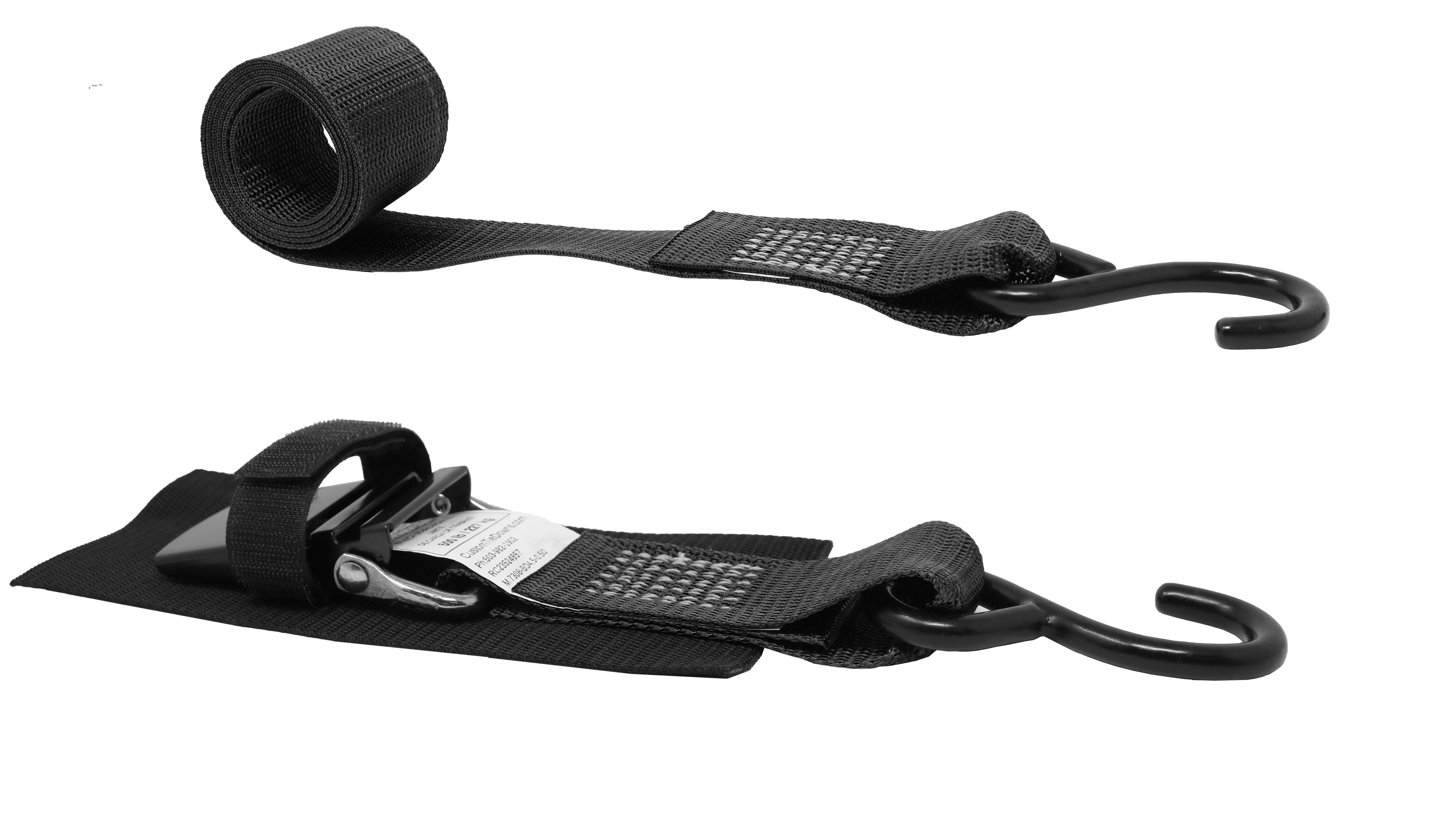 CustomTieDowns 2 Pack, 2 Inch Quick Release  Transom Tie-Down.  Protective Pad With Hook And Loop Security Strap Sewn Under Buckle To Hold Excess Strap. - image 4 of 4