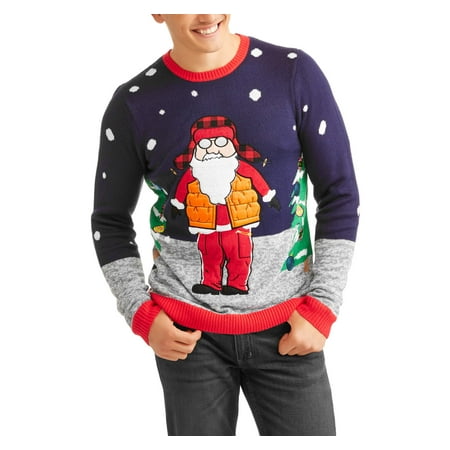 Santa Nylon Vest Men's Ugly Christmas Sweater - Walmart.com