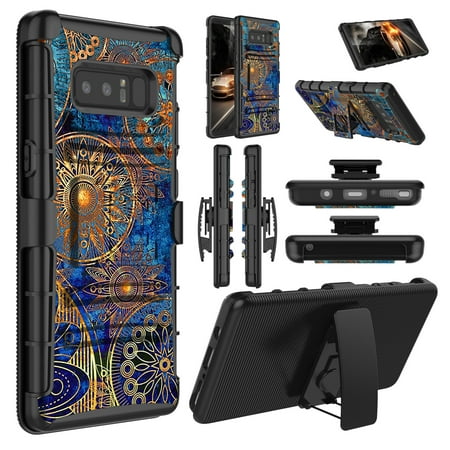 Elegant Choise Galaxy Note 8 Case, [Swivel Belt Clip] Holster with [Kickstand] Hybrid Case Cover for Samsung Galaxy Note