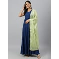 thumbnail image 4 of Janasya Indian Women's Dark Blue Rayon Solid Kurta with Dupatta, 4 of 9