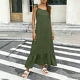 thumbnail image 5 of Edvintorg Holiday Dresses for Women 2026 Sleeveless Backless Beach Casual Maxi Dress Summer Long Dress with Ruffle, 5 of 7