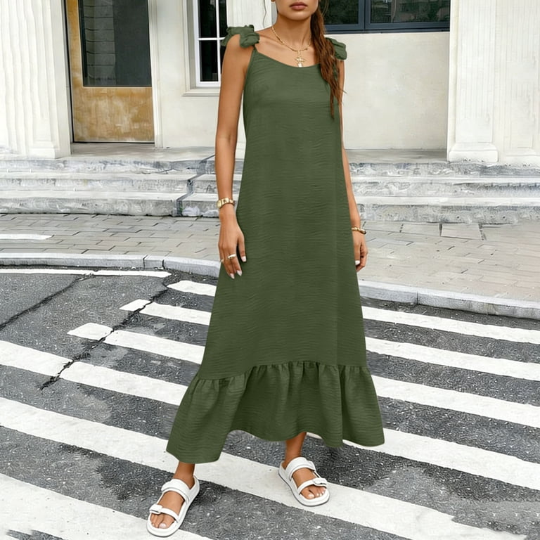 Edvintorg Holiday Dresses for Women 2026 Sleeveless Backless Beach Casual Maxi Dress Summer Long Dress with Ruffle Edvintorg Holiday Dresses for Women 2026 Sleeveless Backless Beach Casual Maxi Dress Summer Long Dress with Ruffle