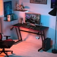 thumbnail image 2 of Topbuy Z-Shaped Ergonomic Gaming Desk with Headphone Hook Computer&Office Desk Red, 2 of 10