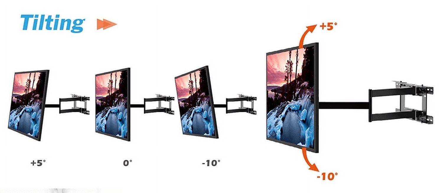 Mount Plus MP-L36-600 Long Arm Full Motion TV Wall Bracket with 36 inch Extension Articulating Arm | Fits Screen Sizes 32 to 70 Inch | VESA 600x400mm Compatible