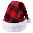 thumbnail image 1 of Sombrero de Navidad Sombrero de Papá Noel a cuadros Sombrero de vacaciones de Navidad para adultos yeacher Decoración hogareña, 1 of 7