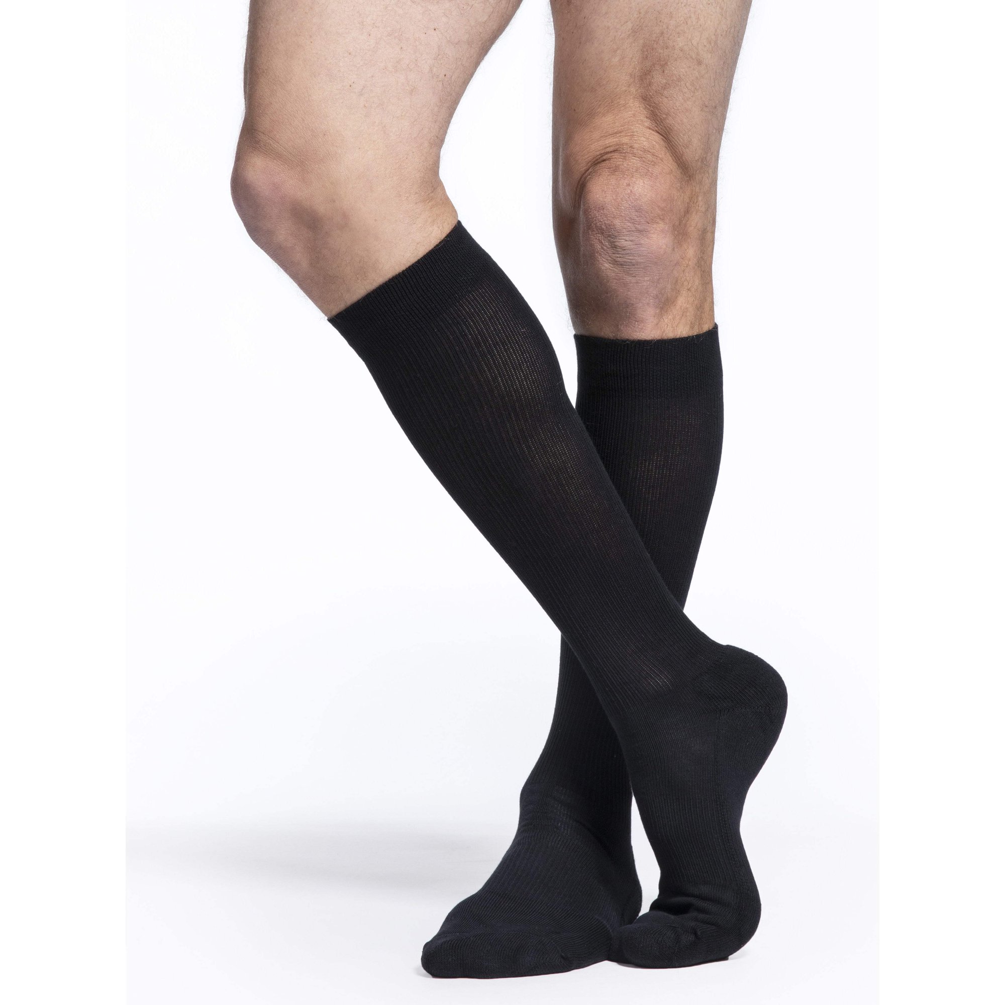 Sigvaris Motion 362 Cushioned Cotton Men's 20-30 Knee High Compression Socks Black LS Short