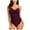 Wine, variant on gakvbuo Summer Plus Size Swimsuit for Women One Piece Tummy Control High Waist Bikini Women Sexy Solid With Chest Pad Without Underwire Bikini Deep V One-Piece Swimsuit