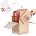 thumbnail image 2 of SwiftPulse Flower Pop Up Card, Birthday Card for Mom, Wife, Friends, Handmade 3D Bouquet Greeting Cards for Graduation, Get Well, Thank You, Mother's Day, All Occasion, with Blankcard and Envelope, 2 of 14