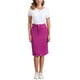 thumbnail image 2 of Faldas de mezclilla de cintura alta para mujer INSPIRE CHIC, con dobladillo sin terminar, a la altura de la rodilla, color púrpura ciruela, talla S, 2 of 6