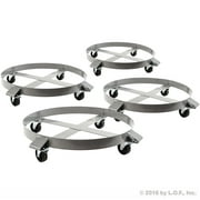 4 Heavy Duty Drum Dollies 1000 Pound 55 Gallon Swivel Casters Wheel Steel Frame Non Tipping Hand Truck Capacity Dolly by Red Hound Auto