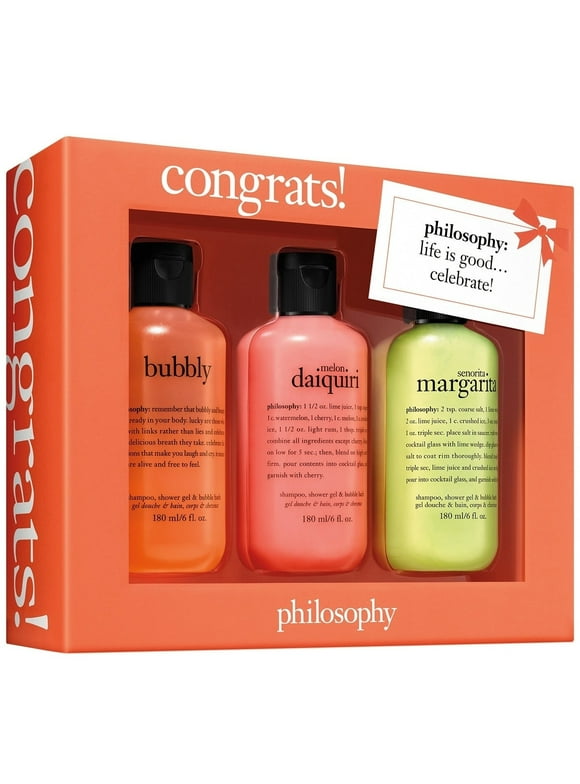 ($32 Value) Philosophy Congrats! Shampoo, Shower Gel & Bubble Bath, 3 Piece Gift Set