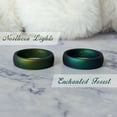 thumbnail image 3 of Enchanted Forest Emerald Green Breathable Silicone Ring for Men and Women 4mm Bandwidth, 3 of 8