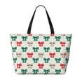 thumbnail image 2 of Lsque Retro bows Beach Travel Bag - Water-Resistant, Large Capacity Lightweight Tote with 7 Pockets for Women and Men - Perfect for Beach, Pool, Gym, and Travel, 2 of 7