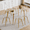 Table+6 Chairs(Gold), variant on LUFTUT 5-Piece Glass Dining Table Set, 51" Tempered Glass Table with Gold Metal Legs and 4 White PU Leather Cantilever Chairs, Modern Kitchen & Dining Room Set, 300 lb Capacity
