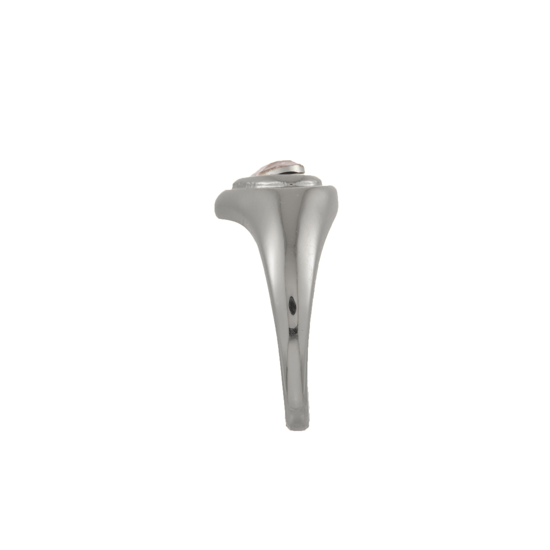 Bella by Thorne Cute Heart Signet Adult Ring, Silver/Pink- 7, (Unisex)