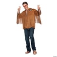 thumbnail image 1 of 1970s Shirt Brown Fringed Hippie Shirt Adult Men's Costume Accessory OS, 1 of 1