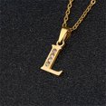 thumbnail image 4 of Titanium Steel Inlaid With Diamonds Vacuum Electroplating 26 Letters Lucky Pendant Clavicle Chain Creative Gift Jewelry, 4 of 4