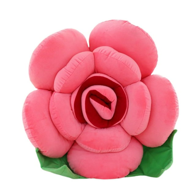 POINTERTECK Jouet en Peluche Réaliste Toucher Doux Remplissage Coton PP Simulation Fleur de Rose Coussin Cadeau de la Saint-Valentin