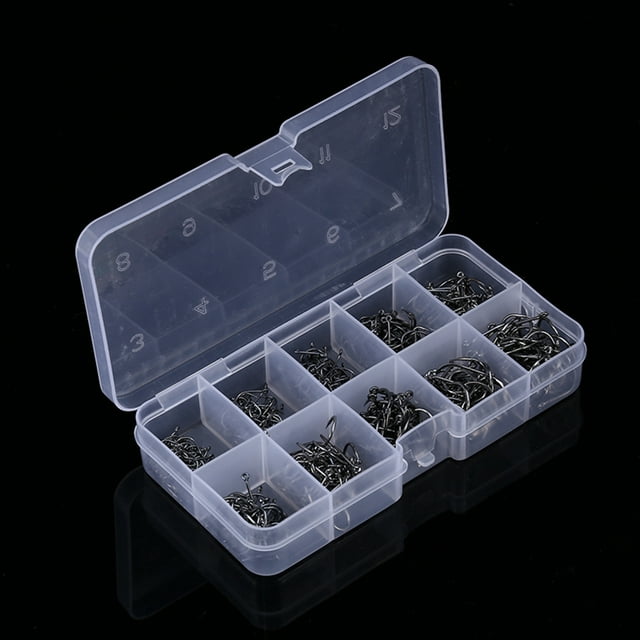 Kit de anzuelos con púas, 500 piezas de anzuelos de pesca de acero al carbono, kit de anzuelos de pescado True Excellence