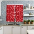 thumbnail image 3 of Red Christmas Kitchen Curtains 63 Inch Length, Farmhouse Curtains & Drapes, Winter White Snowflake Xmas Rod Pocket Window Curtains for Living Room/Bedroom/Bathroom, 42" x 63", 2 Panels, 3 of 5