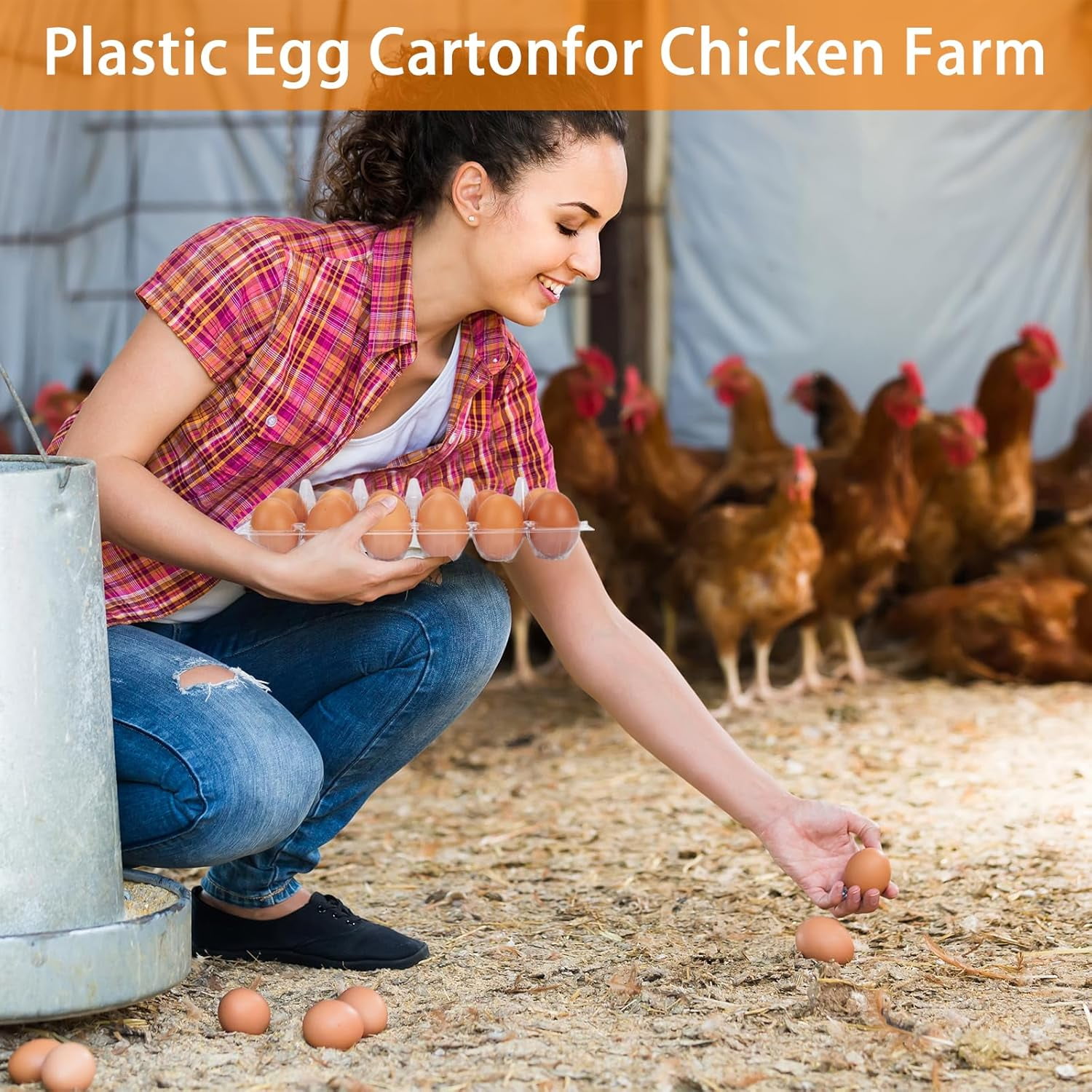 Bulk 120 Pack Egg Cartons, 12 Count Empty Egg Trays for Home Farm or Market Display, 2x6 Grid Design
