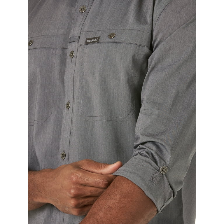 Wrangler Men's Outdoor Long Sleeve Utility Camp Shirt - Walmart.com