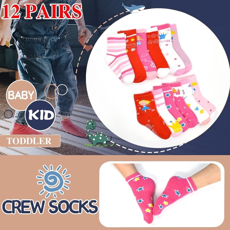 Tphon Girls Crew Grip Socks 12-Pair Pack photo 5