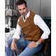 thumbnail image 4 of Chaleco Ceehuteey de gamuza con doble botonadura para padrinos de boda y hombre, 4 of 7