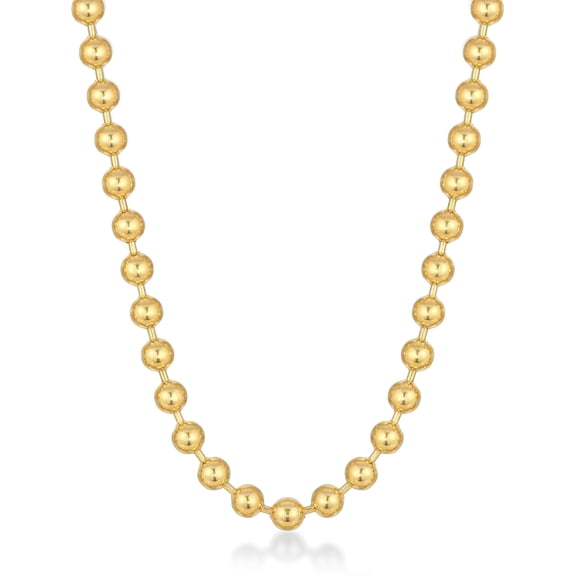 Metro Jewelry Gold Ion Plated Stainless Steel 8MM Ball Chain Necklace - 30 Inch