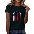 thumbnail image 1 of Blusas para las Mujeres Casual, Estampado Manga Corta Cuello Redondo Camiseta Top Hecho de Cómodo Estante de Imitación para Toda la Temporada de Uso Diario, Tops Cortos para las Mujeres, 1 of 7