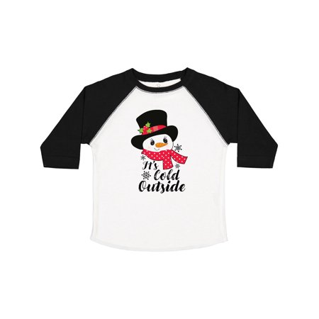 

Inktastic It s Cold Outside with Cute Snowman and Snowflakes Gift Toddler Boy or Toddler Girl T-Shirt