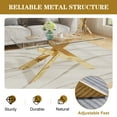 thumbnail image 2 of 3-Piece Tempered Glass Table Set, Coffee Table, Console Table & End Table with Geometric Metal Legs for Living Room, Office, 2 of 9