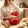 thumbnail image 5 of Pumpkin Shaped Ceramic Soup Bowl with Lid, Oven Safe Casserole Dish with Handles, 27oz Fall Thanksgiving Halloween Decorative Serving Bowl for Stew Dessert, 5 of 5
