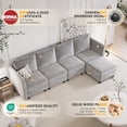 thumbnail image 4 of Apicizonhome Modular Sectional Sofa, Modern Chenille Sofa Set with USB Charging Ports, 5 Seats L Shaped Couch with Lagre Storage, Comfy Convertible Couches with Chaise for Living Room, Light Grey, 4 of 8