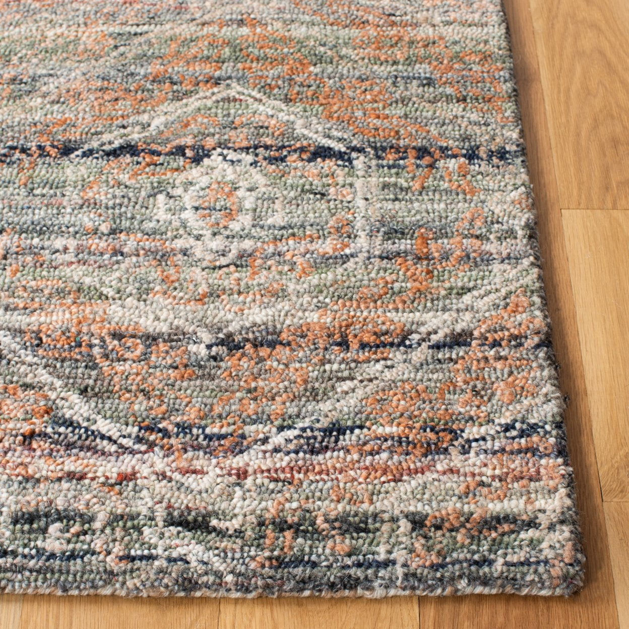 SAFAVIEH Marquee Esmond Geometric Area Rug, Grey/Rust, 8' x 10'