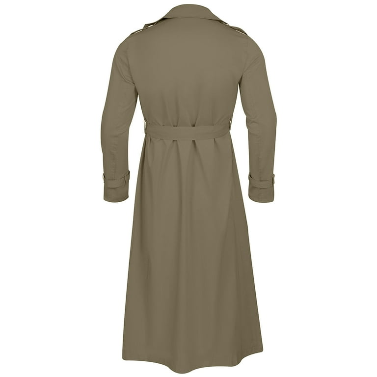 JNGSA Men's Trench Coat Slim Fitting Double Breasted Belted JNGSA Men's Trench Coat Slim Fitting Double Breasted Belted