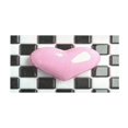 thumbnail image 2 of Haosy Pink Heart on Checkered Bathroom Rugs Non Slip Absorbent Soft Plush Quick Dry Bath Mat, 39"x20", 2 of 8
