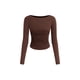 thumbnail image 1 of Remera PRETTYGARDEN Marrón Otoño 2025 Crop Top Fruncido XS, 1 of 8