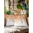 thumbnail image 2 of Waterproof Outdoor Throw Pillows with Inserts 16"x16" Set of 2,Orange Eucalyptus Leaves Soft Decorative Pillowcases for Couch Bedroom,Spring Floral Summer Botanical Pillow Covers for Sofa Living Room, 2 of 8