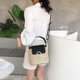 thumbnail image 3 of Bolsos tipo cubo para mujer de tejido de paja, bolsos de playa de verano, bolsos de hombro (negro) Tmvgtek Oficina Multiescena Multifunción, 3 of 9