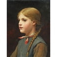 thumbnail image 2 of Albert Anker 15x18 Black Ornate Wood Framed Double Matted Museum Art Print Titled - Portrait of a Girl, 2 of 5