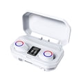 thumbnail image 1 of Sidaley M12 Auriculares inalámbricos compatibles con Bluetooth 9D Estéreo HIFI Auriculares Pantalla LED Música Deportes Auriculares Cancelación Cables de audio/vídeo Blanco, 1 of 6