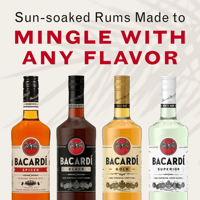 BACARDI Black Rum, Gluten Free, 1.75 L Bottle, ABV 40