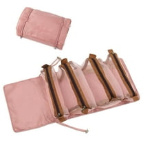 Detachable Cosmetic Bag, 4 in 1 Portable Mesh Makeup Bag, Hanging Roll Up Travel Toiletry Bag, Water Resistant Makeup Organizer Pouch, Hanging Toiletry Bag, Pink