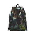 thumbnail image 2 of Rateoe Forest Stone-Colored Dragon Pattern Canvas College Laptop Backpack,Travel Daypack,Durable Rucksack Travel Notebook Bag School Backpack Book Bag for Men Women-Small, 2 of 7