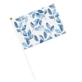 thumbnail image 3 of Handheld Flag Double-Sided Hand Waving Flag 8.2×5.5in Used For Team Activities Or Decoration In Decorative Places Watercolor Light Blue Leaves Six Piece, 3 of 8