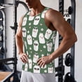thumbnail image 5 of Uemuo Alpaca Faces Pattern Men's Muscle Shirts Sleeveless Dry Fit Gym Workout Tank Top Lightweight Sports Tank Top Beach Tank Top, Loose-fit Sleeveless Shirt-Medium, 5 of 7
